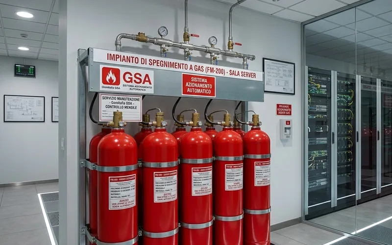 Bombole di un impianto di spegnimento a gas